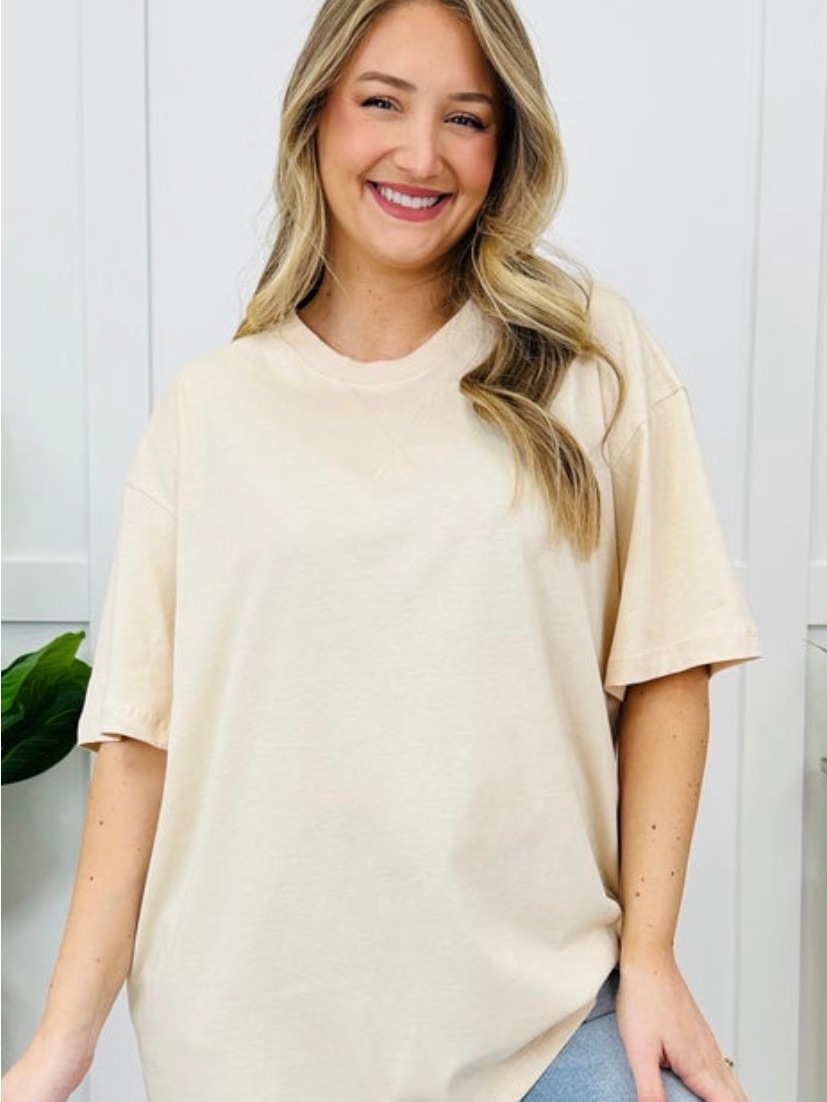 Oversized Crewneck Tee In Cream